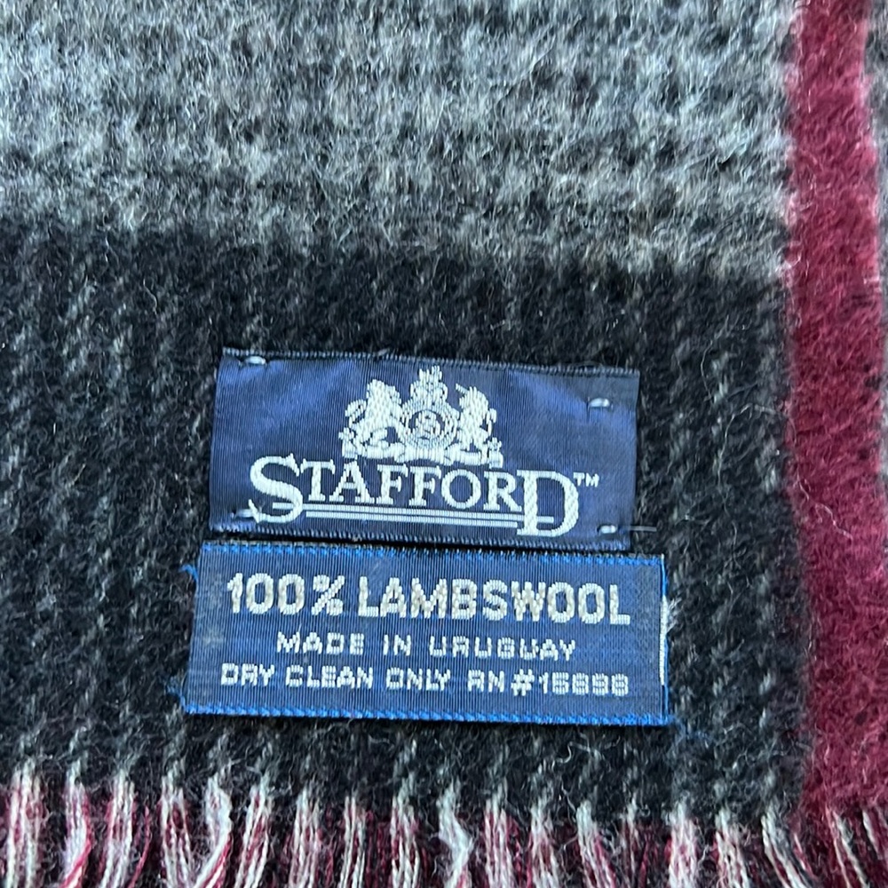 Vintage Stafford Scarf  reversible Plain Burgundy in one side other g/b